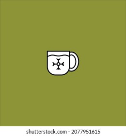 Christmas mug vector icon design 