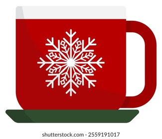 Christmas mug vector icon isolated on white background.