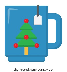 Icono vectorial de la taza de Navidad que puede modificar o editar fácilmente 

