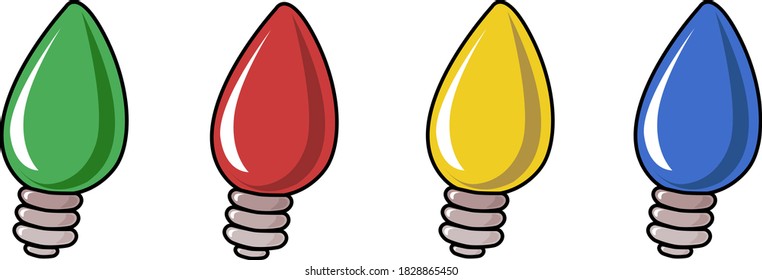 Christmas multicolored light bulbs, New Year's attributes
