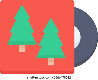 Christmas Music Album CD Cover Art Icon Concept