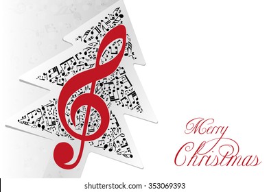 Christmas music background with tree