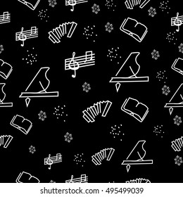 Christmas music seamless pattern