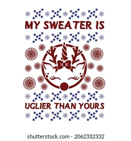 Christmas my swerter t shirt quotes vector design