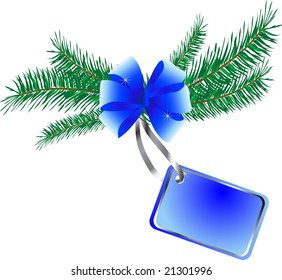 Christmas name tag with the bow