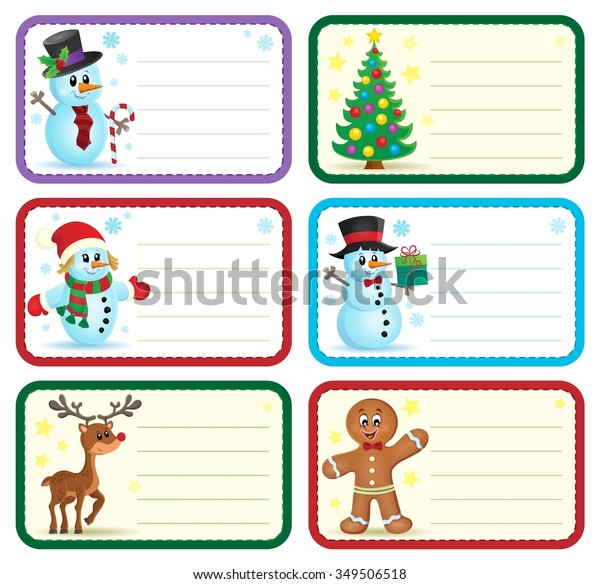 Christmas Name Tags Collection 1 Eps10 Stock Vector (Royalty Free