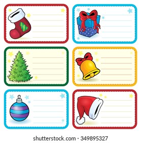 Christmas name tags collection 4 - eps10 vector illustration.