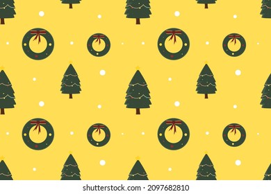 Christmas Natal Tree Seamless Pattern