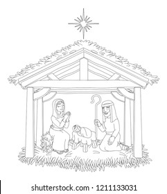 Nativity Coloring Page Images Stock Photos Vectors Shutterstock