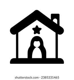 christmas nativity icon vector isolated