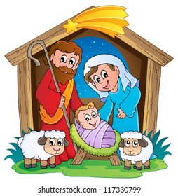 Christmas Nativity scene 2 - vector illustration.