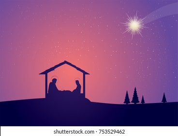 Christmas Nativity Scene Of Baby Jesus 