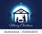 Christmas Nativity scene background. Vector illustration.