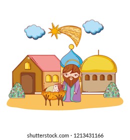 Christmas nativity scene cartoon