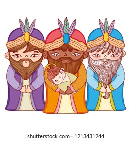 Christmas nativity scene cartoon