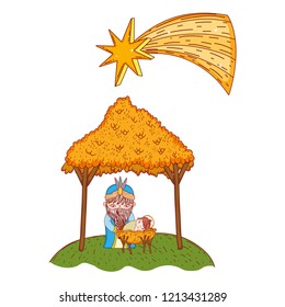 Christmas nativity scene cartoon