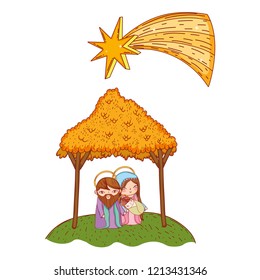 Christmas nativity scene cartoon