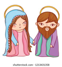 Christmas nativity scene cartoon