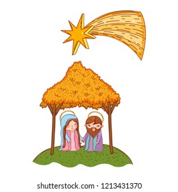 Christmas nativity scene cartoon
