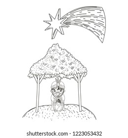 christmas nativity scene cartoon