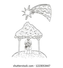 christmas nativity scene cartoon