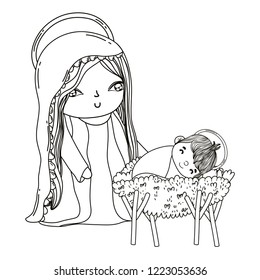 christmas nativity scene cartoon