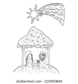 christmas nativity scene cartoon