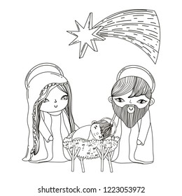 christmas nativity scene cartoon