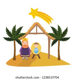 christmas nativity scene cartoon