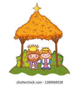 christmas nativity scene cartoon