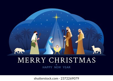 Christmas Nativity Scene greeting card background