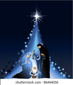 Christmas nativity scene with holy family