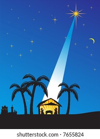 Christmas nativity scene. Vector illustration
