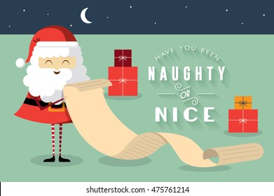 Christmas Naughty Or Nice List Vector/illustration