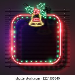 Christmas neon banner set