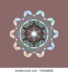 Christmas neutral, blue and grays. Vector illustration. Magic neutral, blue and gray holiday abstract background with star and falling snowflakes.