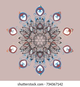 Christmas neutral, gray and blues. Vector illustration. Magic neutral, gray and blue holiday abstract background with star and falling snowflakes.