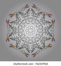 Christmas neutral, gray and blues. Vector illustration. Magic neutral, gray and blue holiday abstract background with star and falling snowflakes.