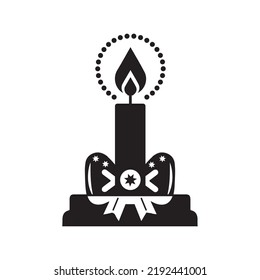 Icono de luz de velas nuevo de Navidad | Ilustración del vector negro |