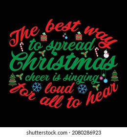 Christmas new typography t shirt design for men and women