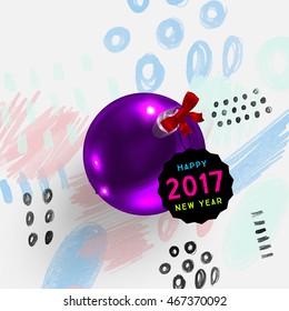 Christmas and New Year 2017 abstract design with geometric pattern for background. Vector