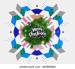 Christmas and New Year 2017 abstract design with geometric pattern for background. Vector