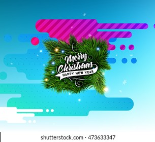 Christmas and New Year 2017 abstract design with geometric pattern for background. Vector