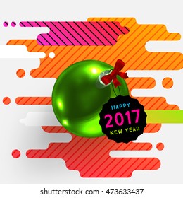 Christmas and New Year 2017 abstract design with geometric pattern for background. Vector