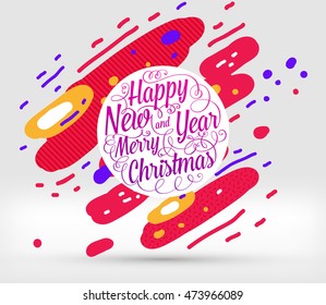 Diseño abstracto de Navidad y Año Nuevo 2017 con patrón geométrico para fondo. Vector