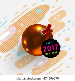 Diseño abstracto de Navidad y Año Nuevo 2017 con patrón geométrico para fondo. Vector