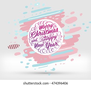 Diseño abstracto de Navidad y Año Nuevo 2017 con patrón geométrico para fondo. Vector