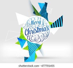 Diseño abstracto de Navidad y Año Nuevo 2017 con patrón geométrico para fondo. Vector