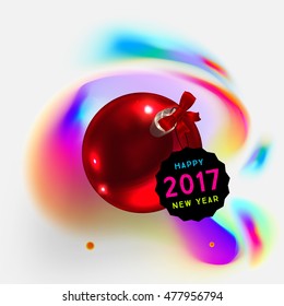 Weihnachten und Neujahr 2017 abstraktes Design mit Aquarellmuster für Hintergrund. Vektorgrafik
