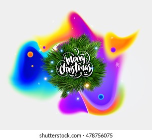 Christmas and New Year 2017 abstract design with watercolor pattern for background. Vector